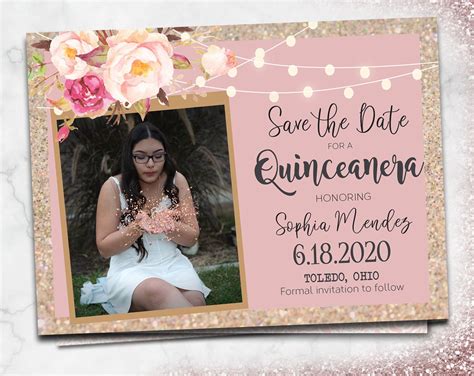 Free Quinceanera Save The Date Templates